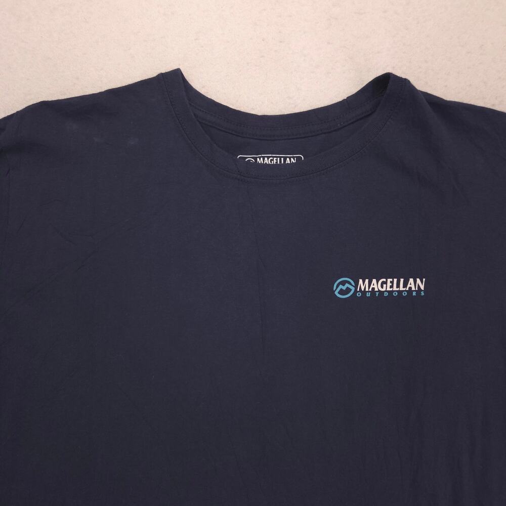 Magellan Outdoors Short Sleeve Crew Neck T-Shirt Mens Size Large L Navy